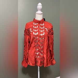 Laser cut button down shirt